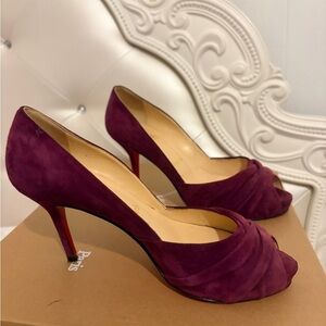 Christian Louboutin Purple Suede
D'Orsay Peep Toe Pumps,